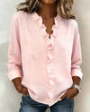 Aletta | Blouse with Ruffles, V-Neck and Long Sleeves