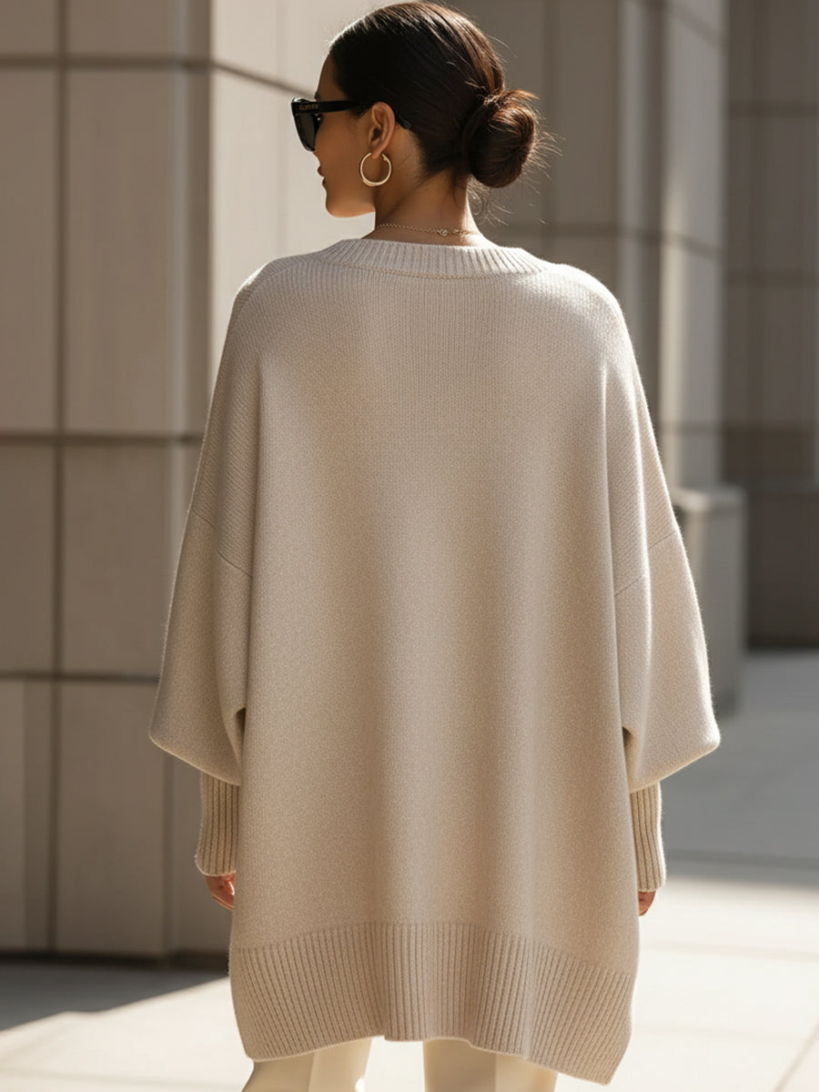 Jennifer Oversized Draped Wide-Neck Jumper