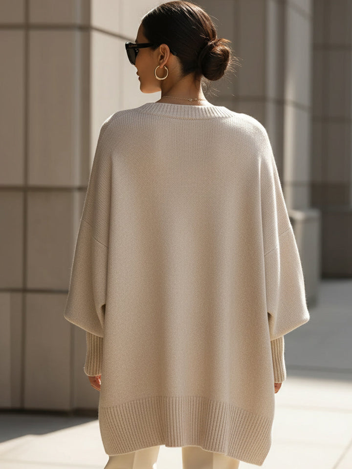 Jennifer Oversized Draped Wide-Neck Jumper