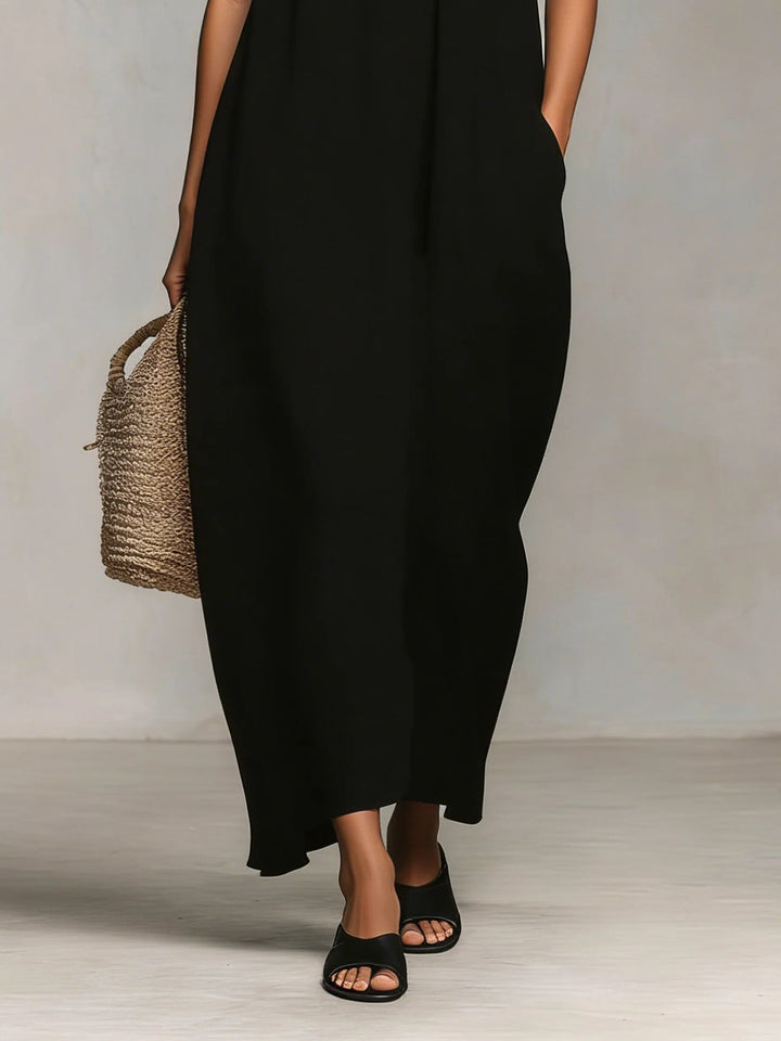 Mirelle™ | Maxi Dress with Colour Blocking and Thin Straps
