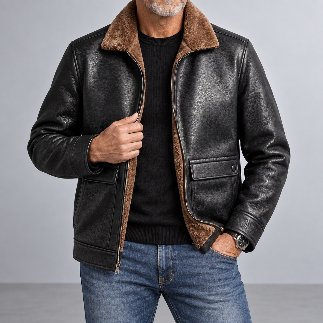 Hayes Sherpa-Lined Leather Jacket