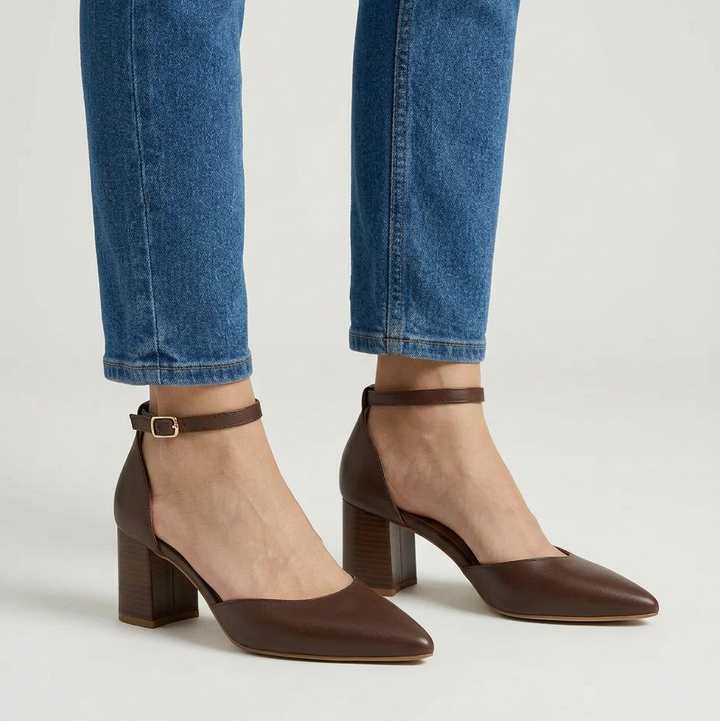 Elara Comfortable Pointed-Toe Block Heels