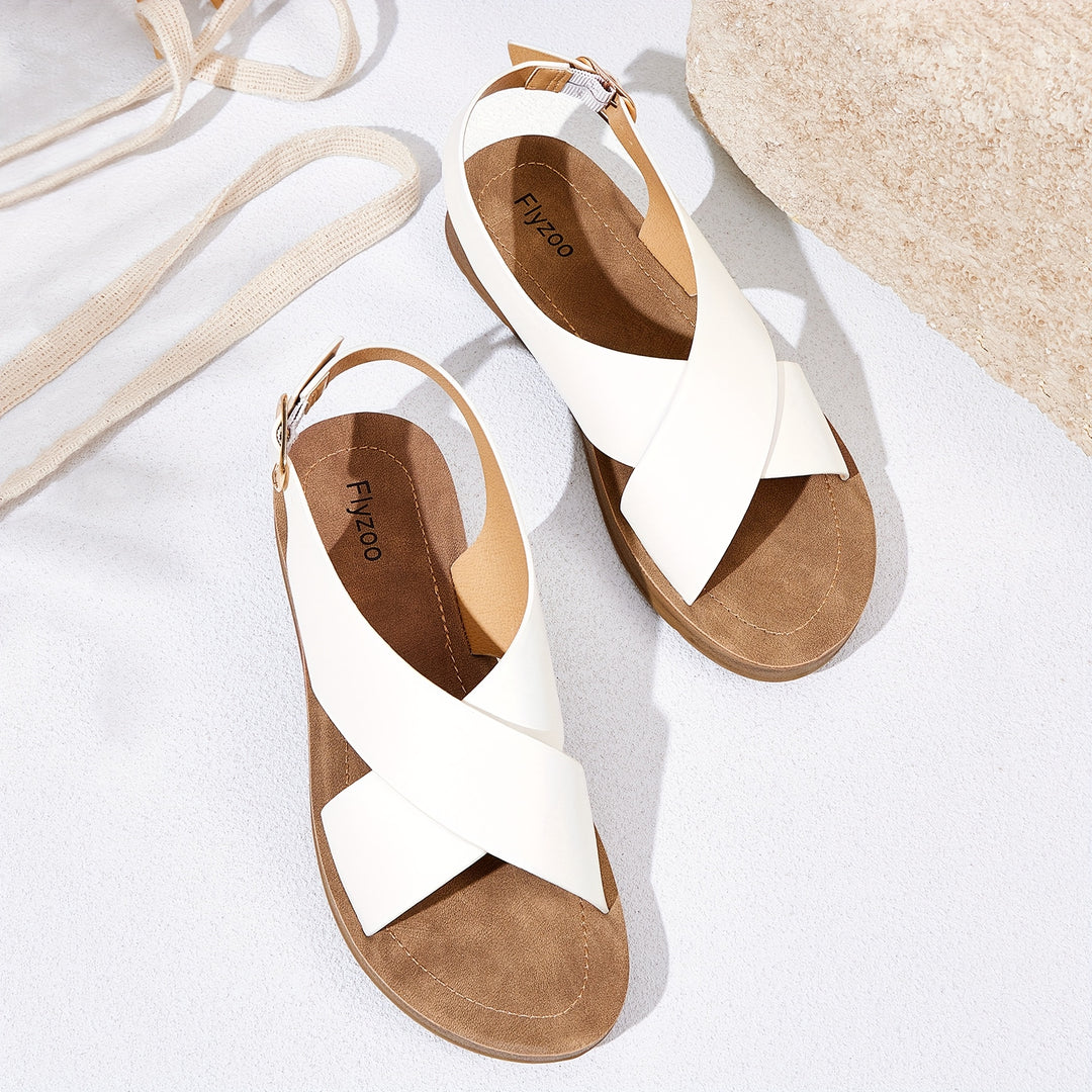Willow | Flat Cross-Strap Sandals