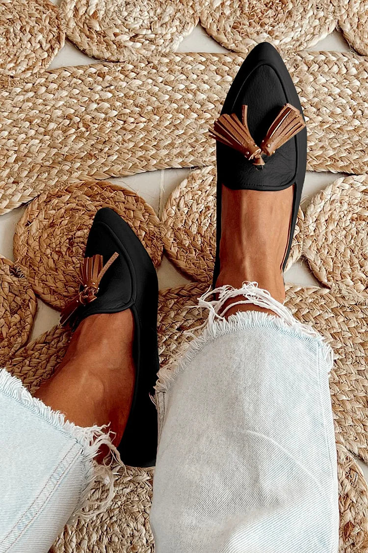 Pointed Tassel Loafers