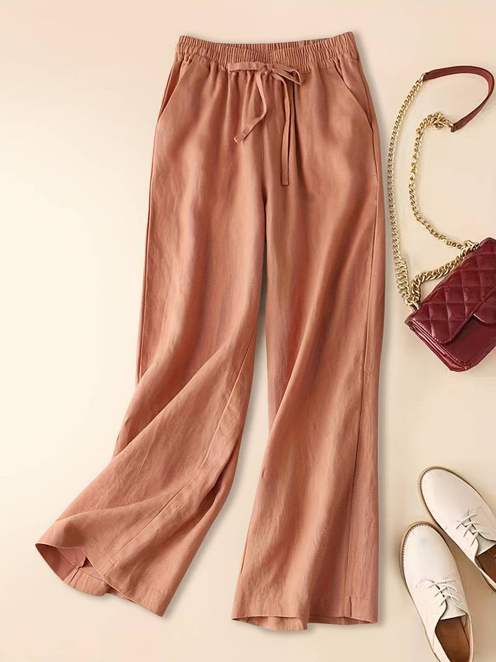 CHERRY RELAXED DRAWSTRING TROUSERS