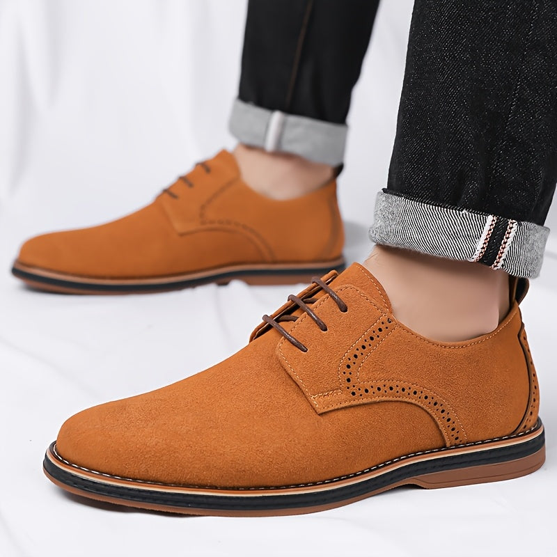All-Day Comfort Derby Shoes — Aldgate Suede-Finish Brogue