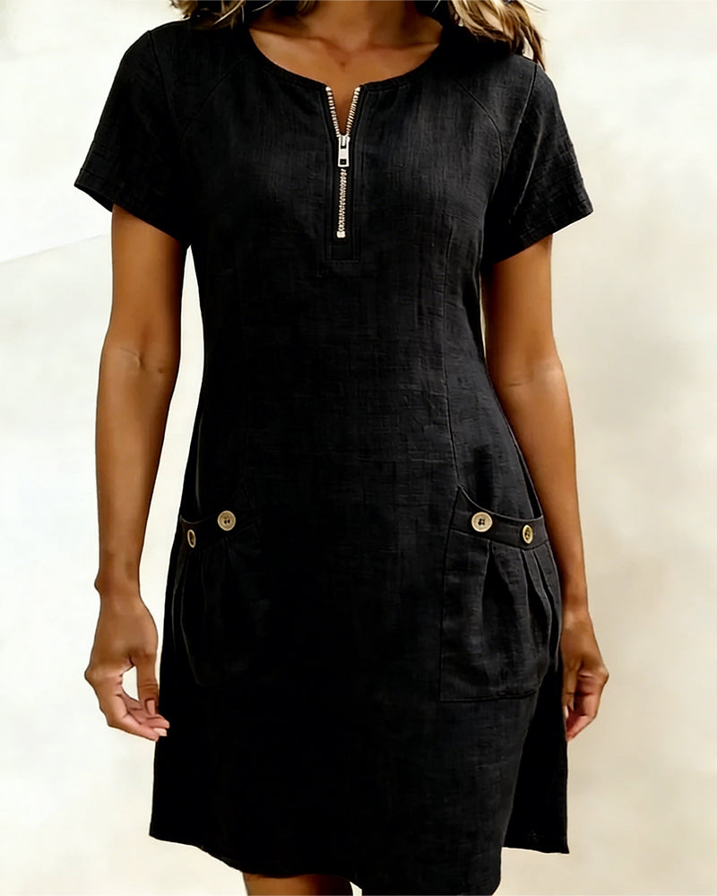 Linn Cotton dress with zip fastening