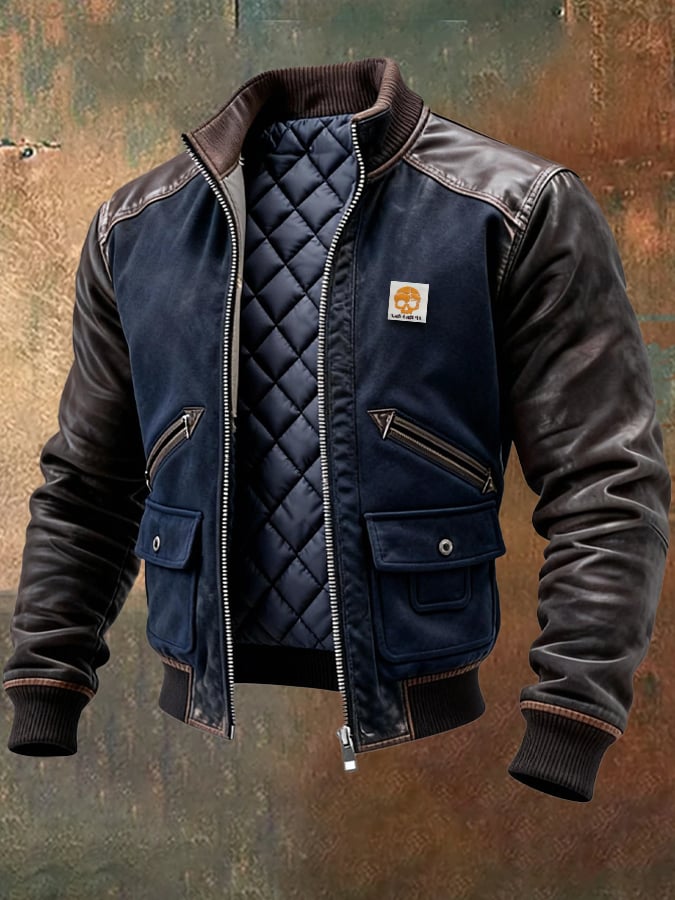 Franco Quilted Jacket with Leather Trim