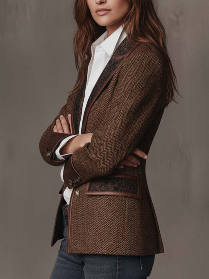 Doris Herringbone Paisley Blazer