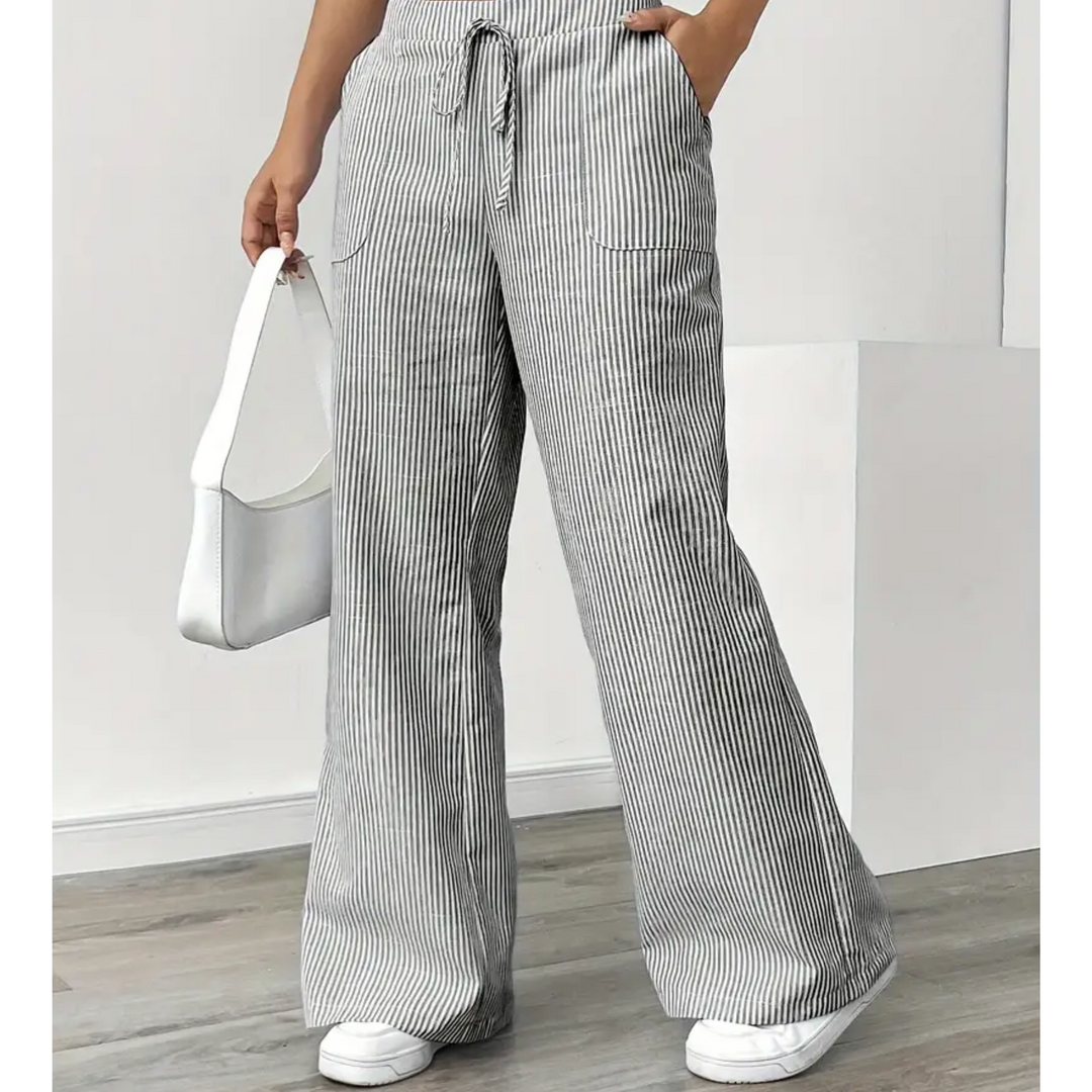 AMBER STRIPED TROUSERS WITH POCKETS