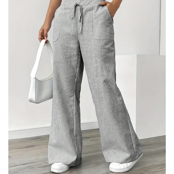 AMBER STRIPED TROUSERS WITH POCKETS