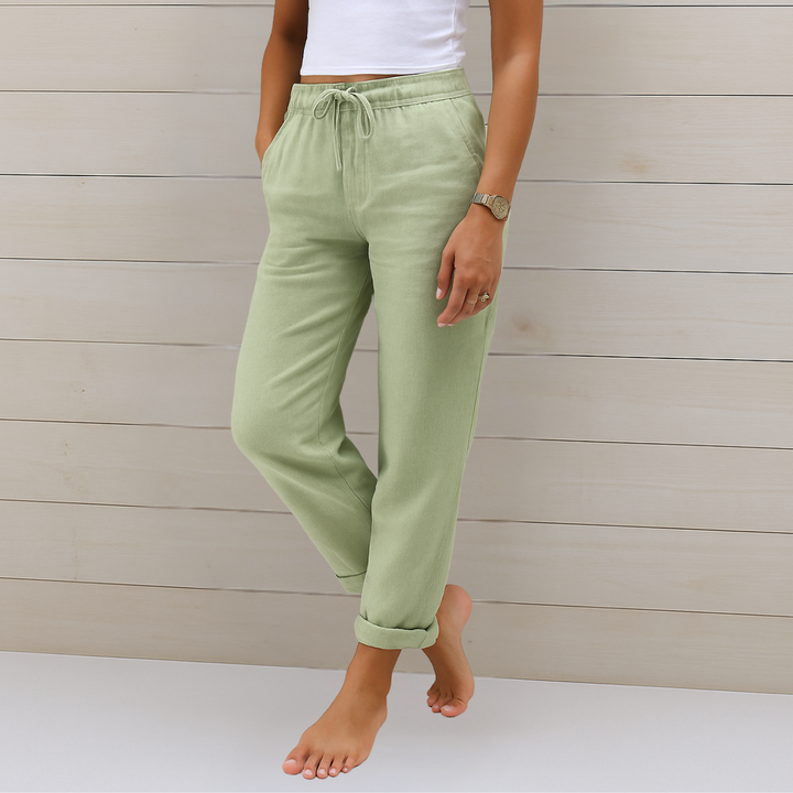 LORI PREMIUM BREATHABLE TROUSERS WITH ELASTIC WAIST