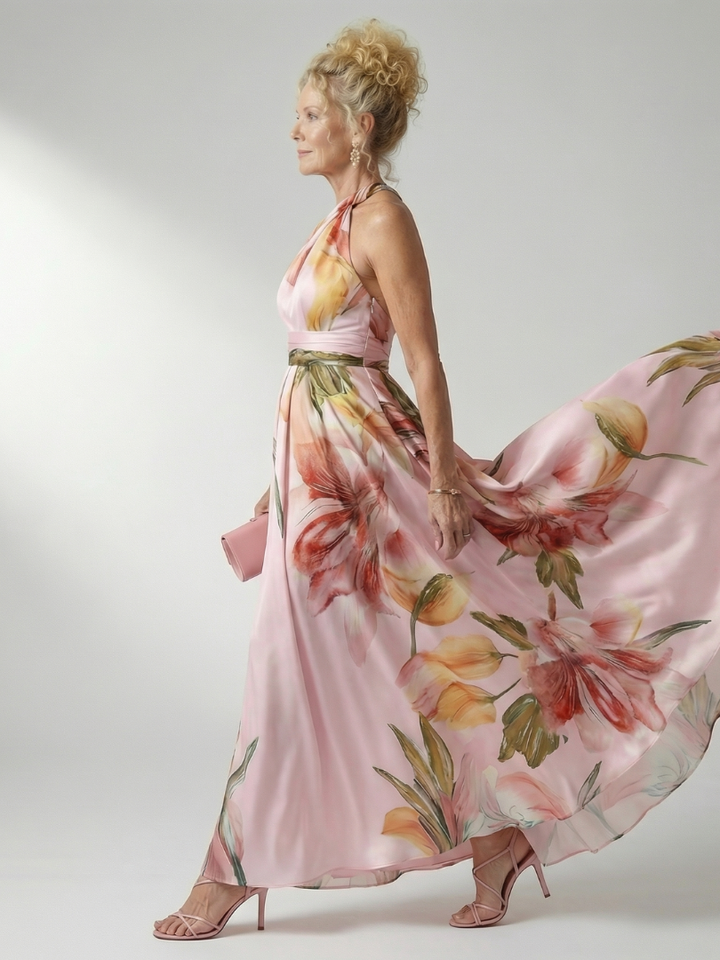 Amiel Light Floral Maxi Dress by Roseworth London