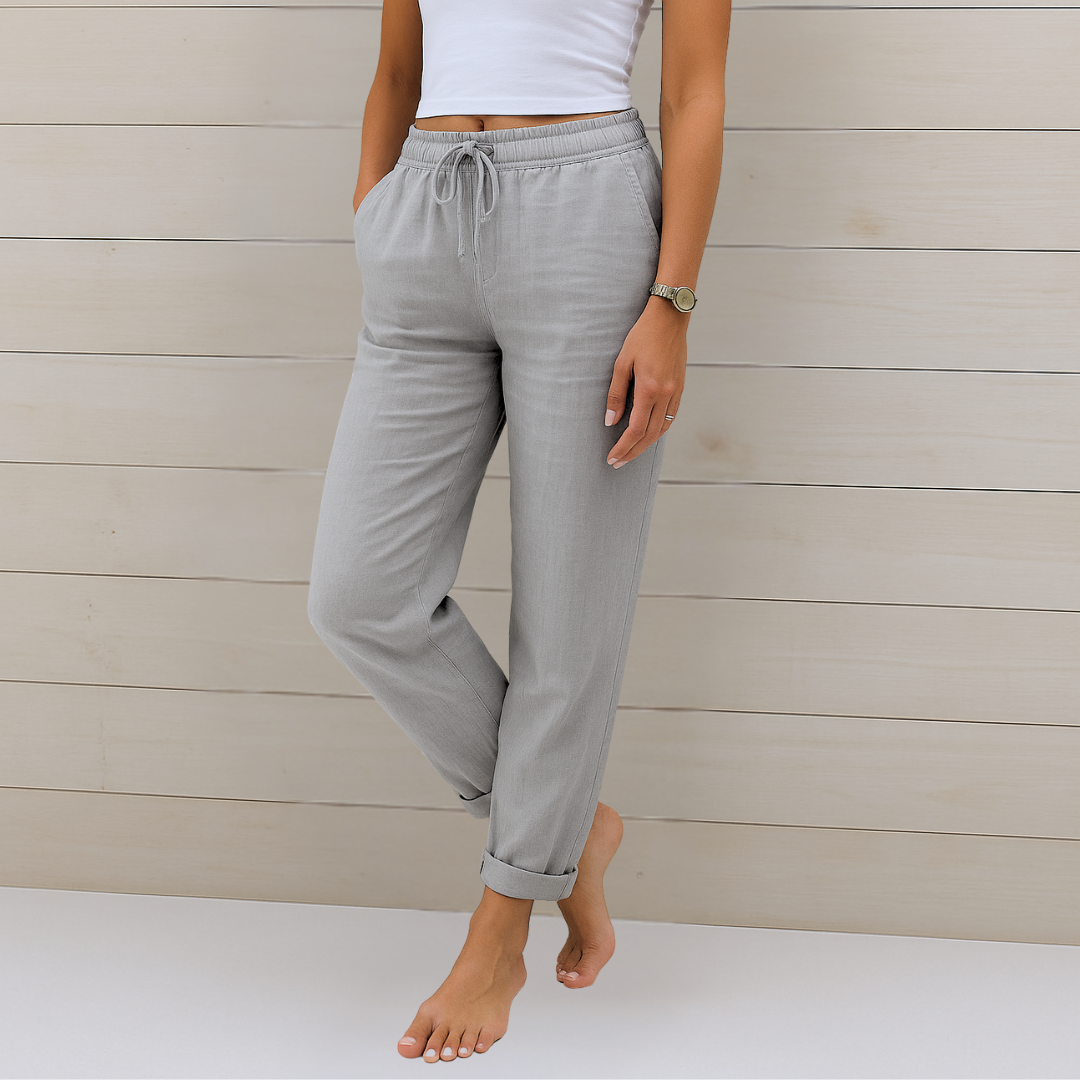 LORI PREMIUM BREATHABLE TROUSERS WITH ELASTIC WAIST