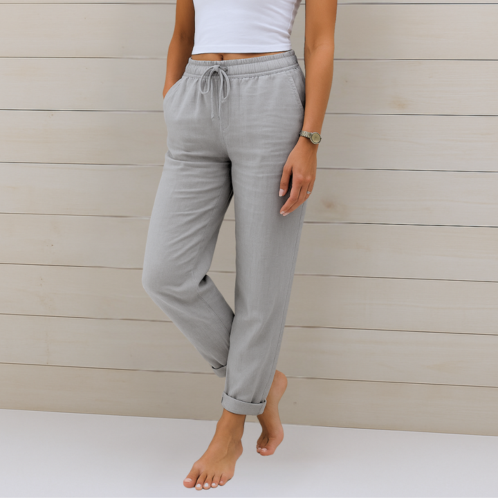LORI PREMIUM BREATHABLE TROUSERS WITH ELASTIC WAIST