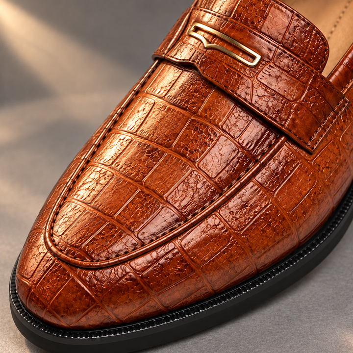 Alderton Refined Croc-Embossed Loafers