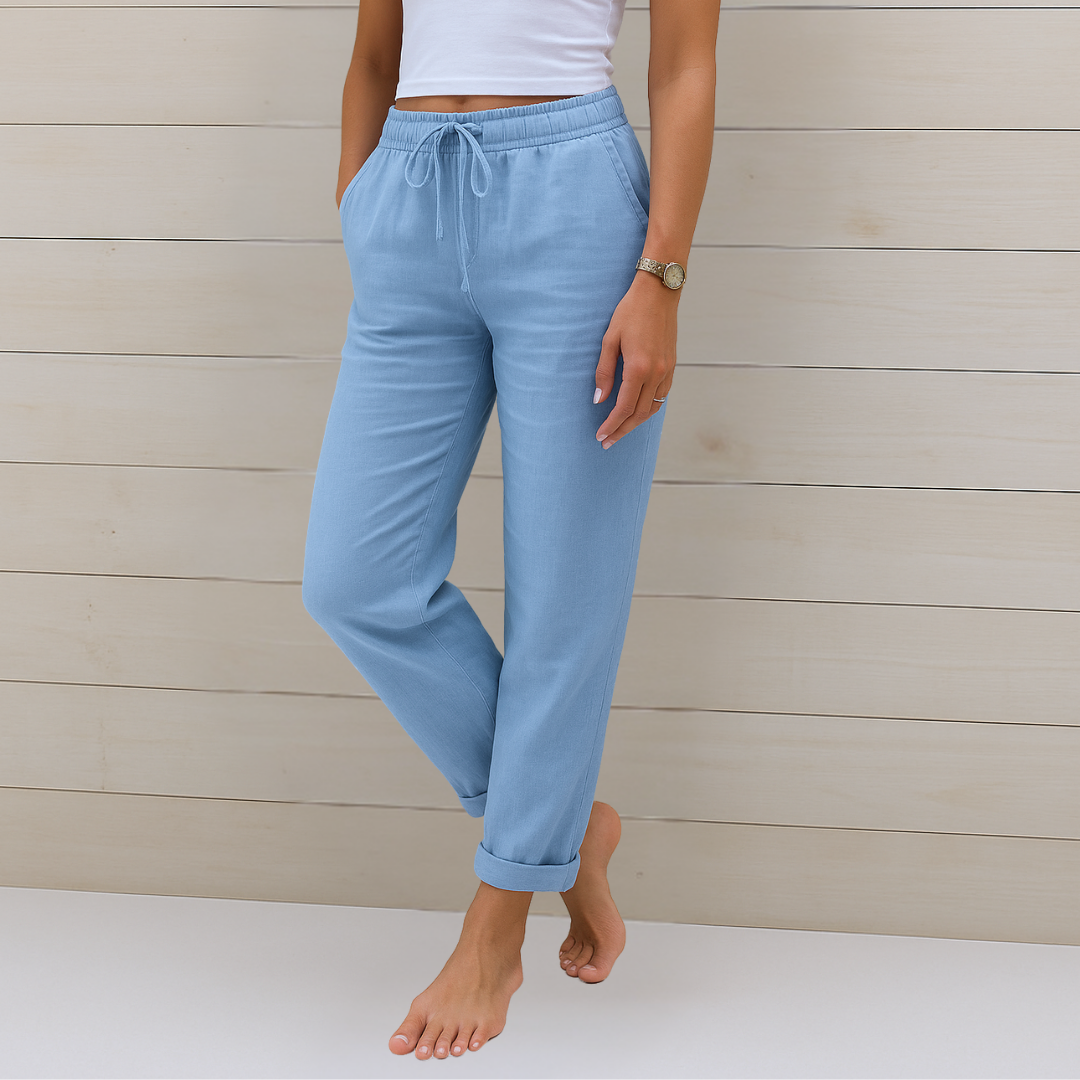 LORI PREMIUM BREATHABLE TROUSERS WITH ELASTIC WAIST