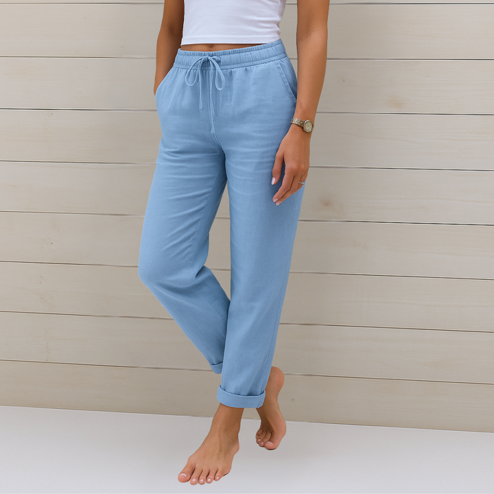 LORI PREMIUM BREATHABLE TROUSERS WITH ELASTIC WAIST