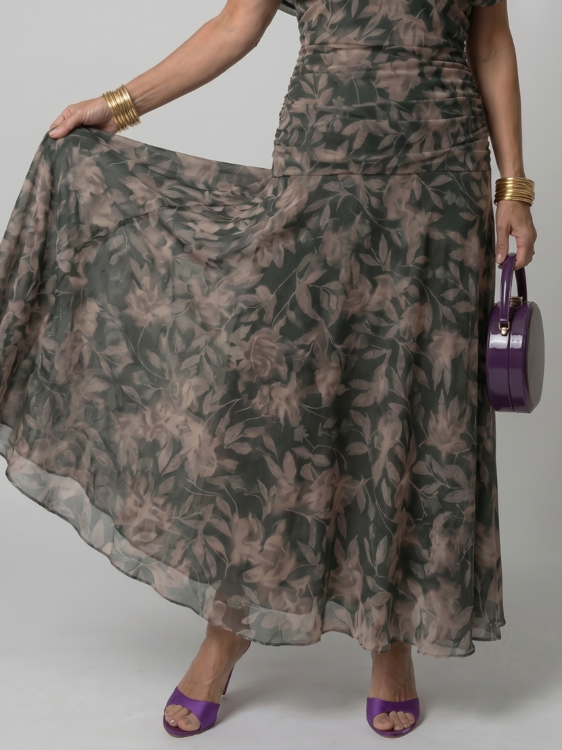 Calen Off Shoulder Flow Midi Dress by Roseworth London