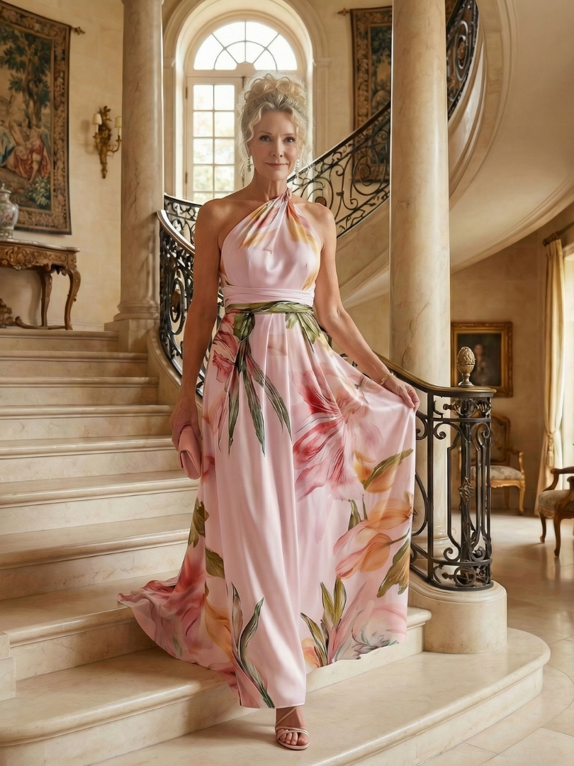 Amiel Light Floral Maxi Dress by Roseworth London
