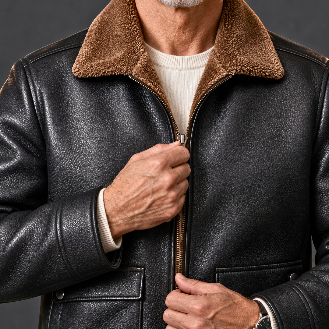 Hayes Sherpa-Lined Leather Jacket