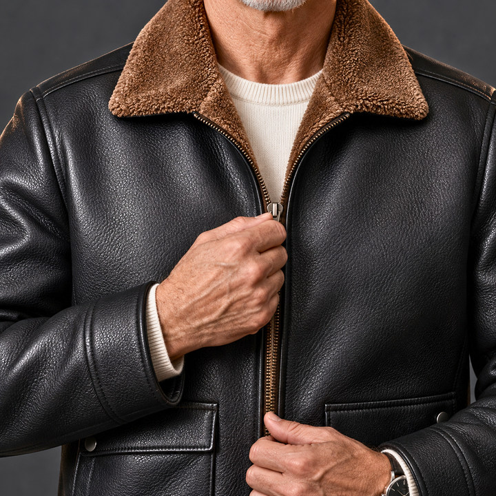 Hayes Sherpa-Lined Leather Jacket