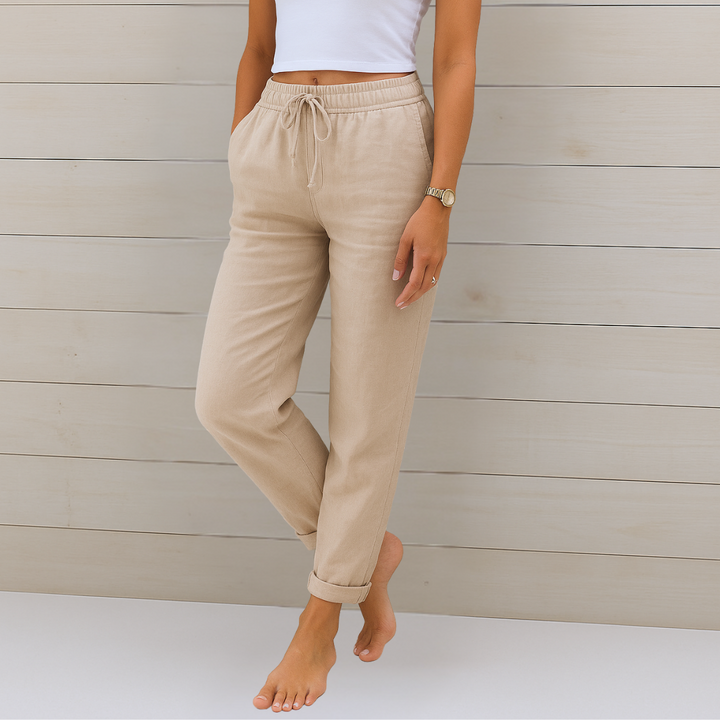 LORI PREMIUM BREATHABLE TROUSERS WITH ELASTIC WAIST