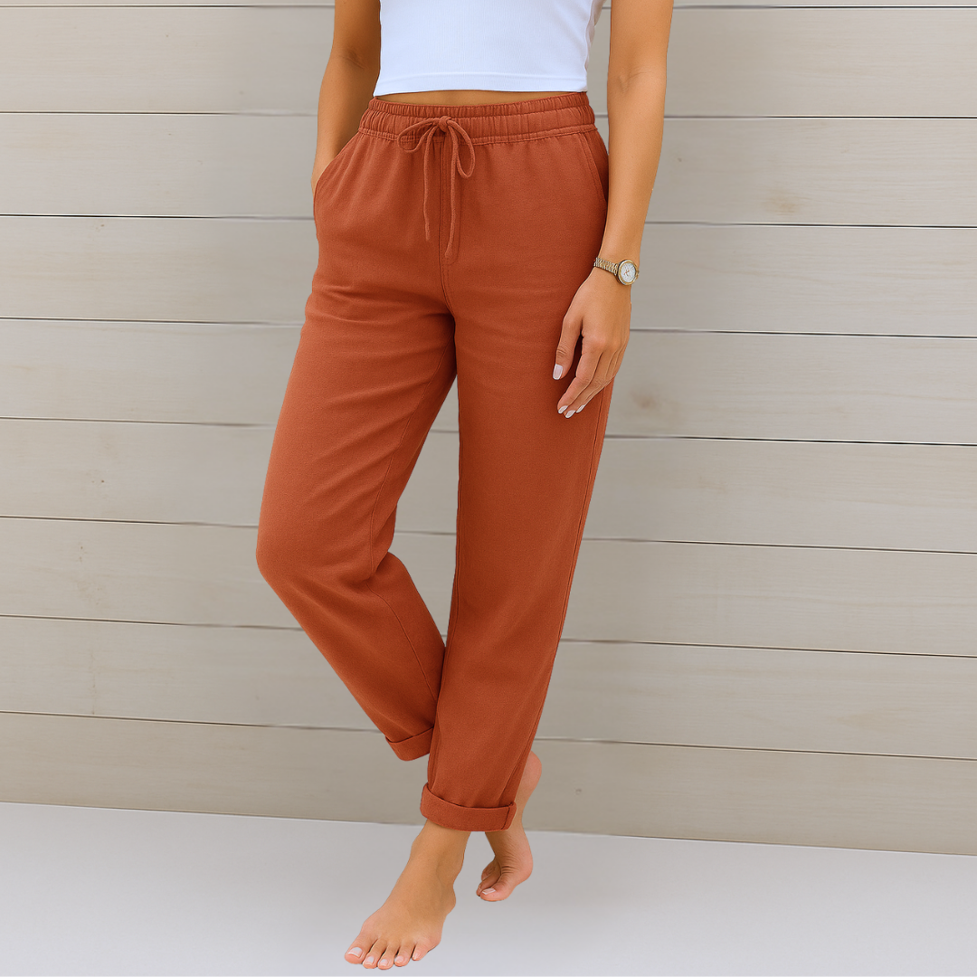 LORI PREMIUM BREATHABLE TROUSERS WITH ELASTIC WAIST