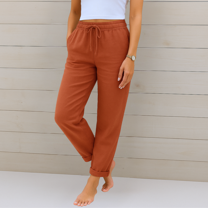 LORI PREMIUM BREATHABLE TROUSERS WITH ELASTIC WAIST