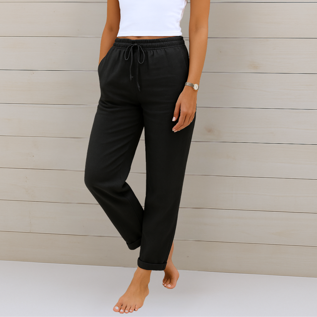 LORI PREMIUM BREATHABLE TROUSERS WITH ELASTIC WAIST