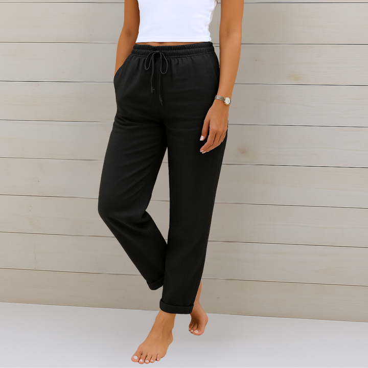 LORI PREMIUM BREATHABLE TROUSERS WITH ELASTIC WAIST