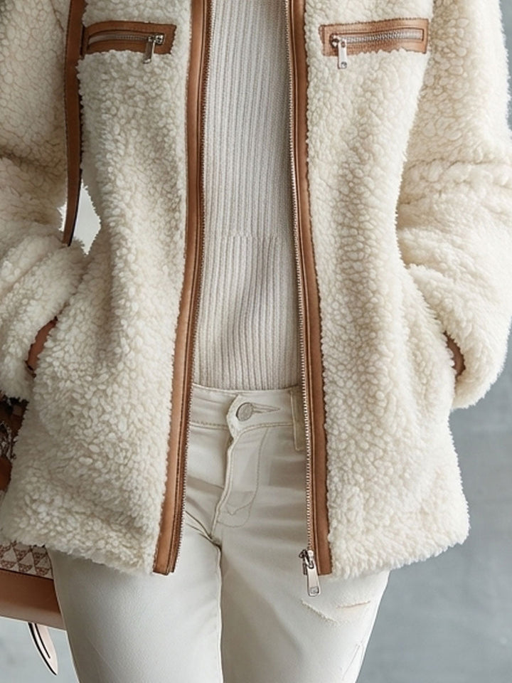 Harper Colour-Block Sherpa Fleece Jacket