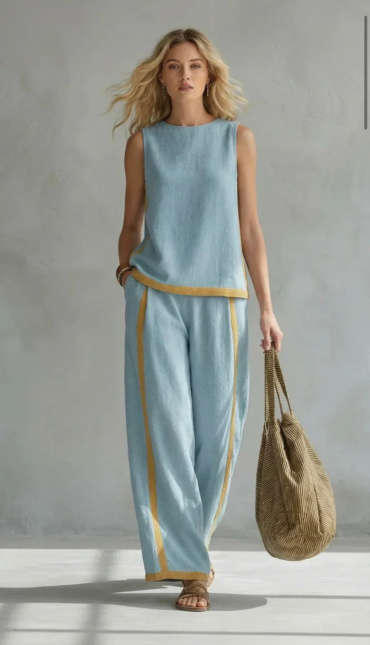 Marguerite | Smart-Casual Waistcoat and Trouser Set with Two-Tone Finish