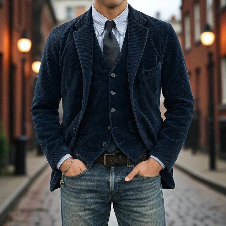 Eduardo Blazer & Corduroy Waistcoat Set