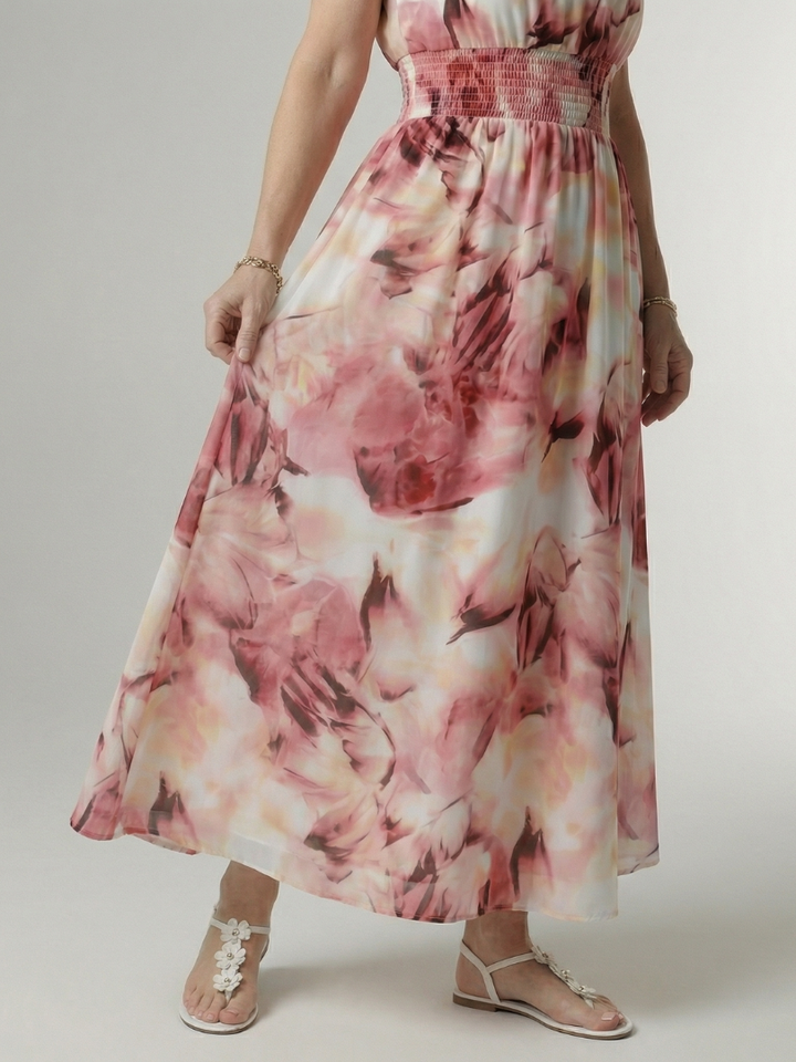 Sylin Gathered Halter Midi Dress by Roseworth London