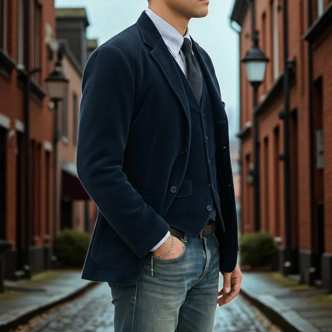 Eduardo Blazer & Corduroy Waistcoat Set