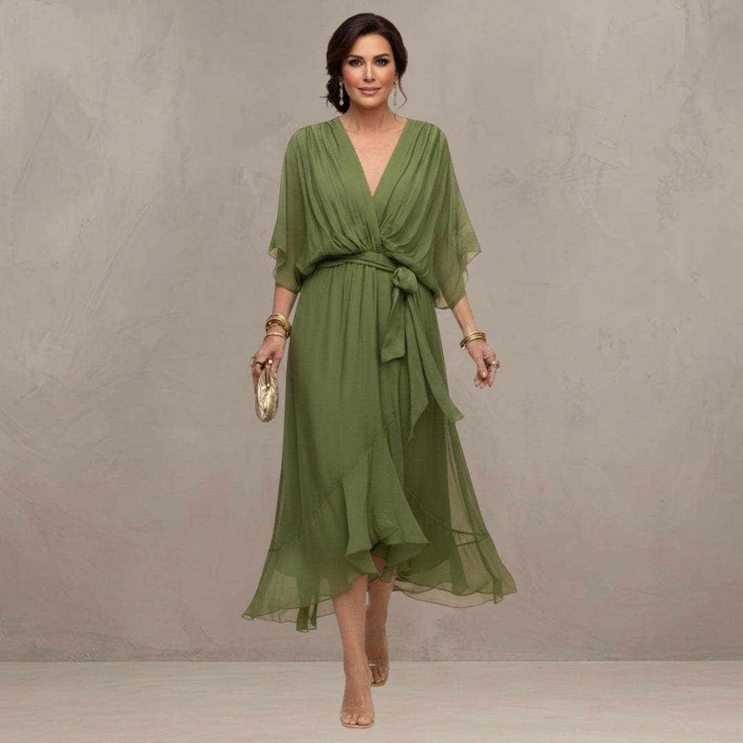 Marta Elegant Chiffon Midi Dress