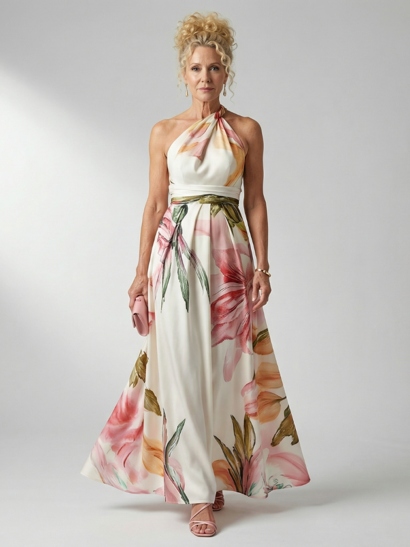 Amiel Light Floral Maxi Dress by Roseworth London