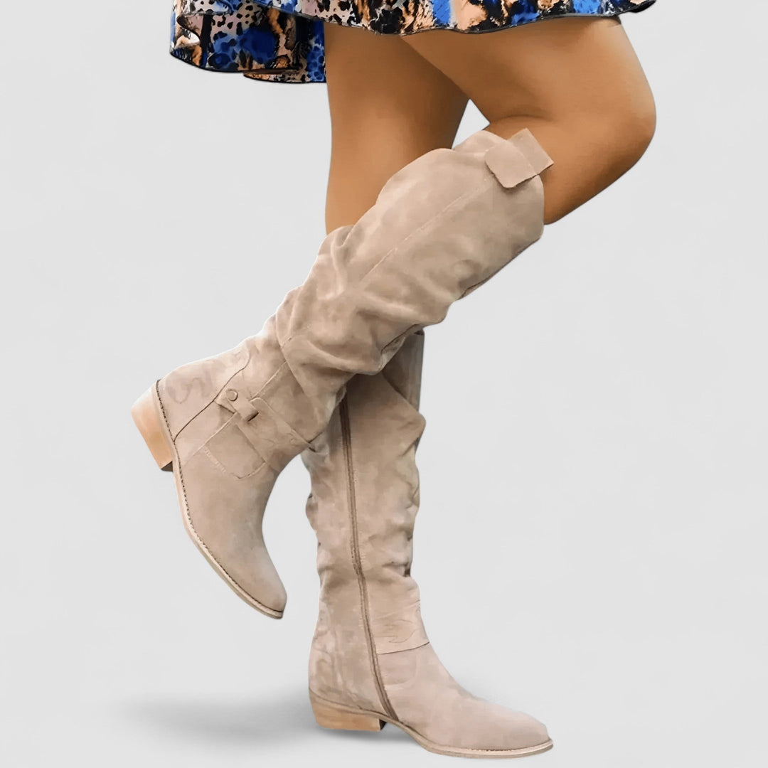 All-Day Support Nora Orthopaedic Boots — Suede-Look Western