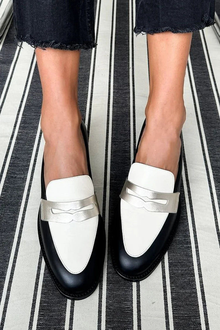 Classic Black & White Loafers