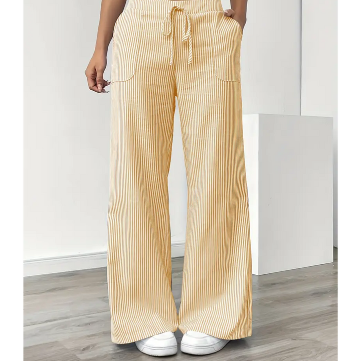 AMBER STRIPED TROUSERS WITH POCKETS