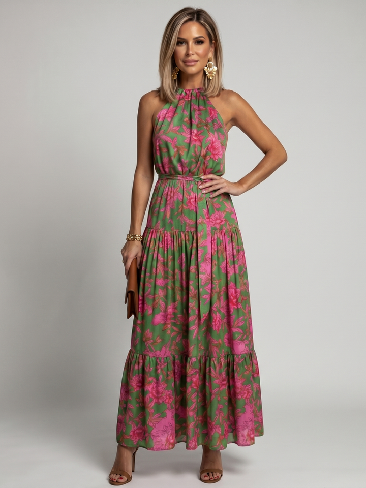 Rowen Draped Halter Midi Dress by Roseworth London