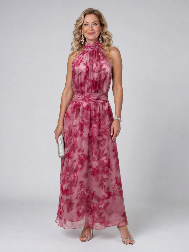 Avien Soft Halter Neck Midi Dress by Roseworth London