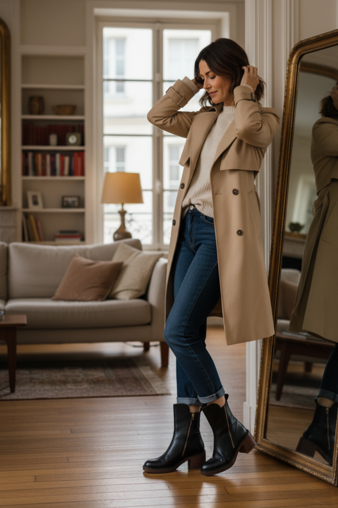 Pernelle Leather Block-Heel Boots