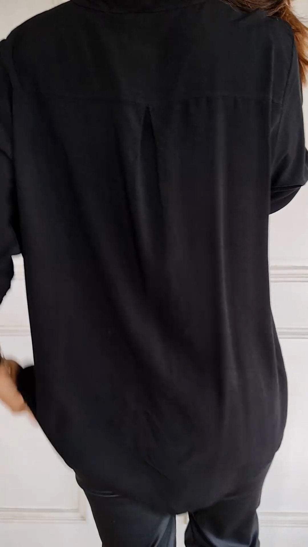 VERITY SEQUIN TRIM BUTTON-UP SHIRT