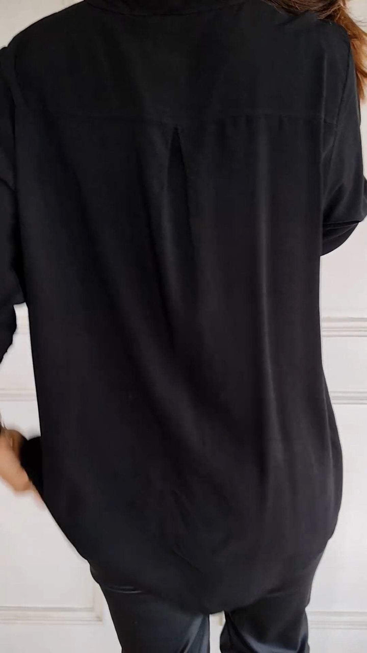 VERITY SEQUIN TRIM BUTTON-UP SHIRT
