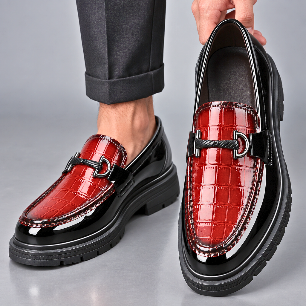 Dario Croc-Texture Derby Shoes