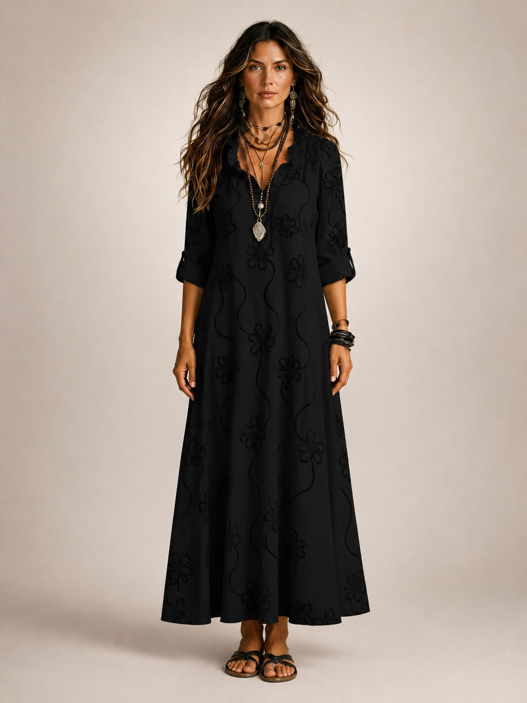 Merle Tummy-Flattering floral summer dress
