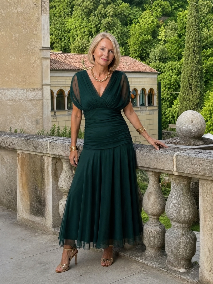 Calen Off Shoulder Flow Midi Dress by Roseworth London