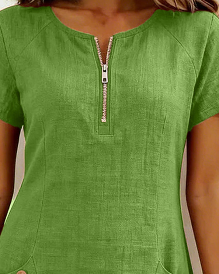 Linn Cotton dress with zip fastening